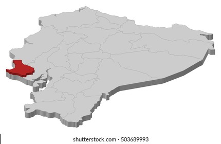 Map - Ecuador, Santa Elena - 3D-Illustration