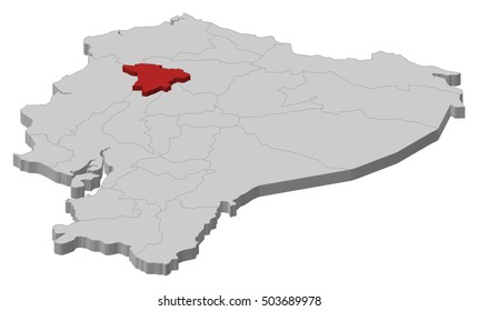 Map - Ecuador, Santo Domingo de los Tsachilas - 3D-Illustration