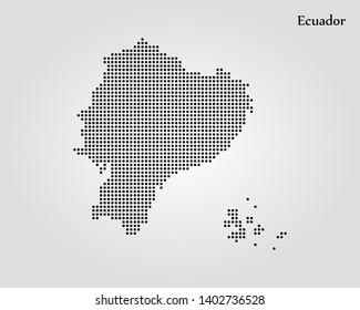 Map of Ecuador, Vector Dotted