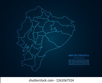 Map of ecuador,Abstract mash line and point scales on dark background for your web site design map logo, app, ui,Travel. Vector illustration eps 10.