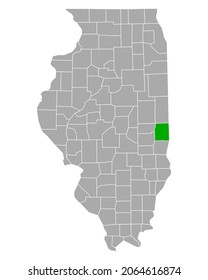 Map of Edgar in Illinois on white