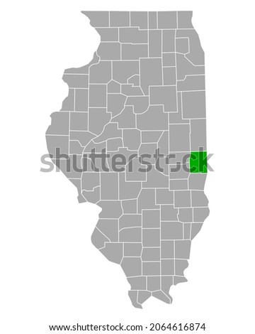 Map of Edgar in Illinois on white