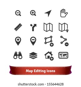 Map Editing Icon Set for Mapping Web Services