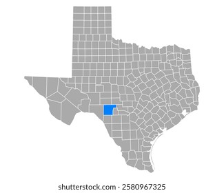 Map of Edwards in Texas on white