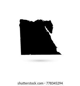Map of Egypt black on white background