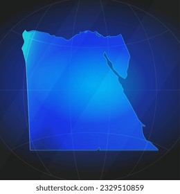 Mapa de Egipto de color azul. Plantilla para sitio web, informe anual, noticias, infografías. Ilustración vectorial 