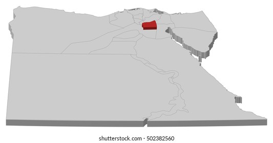 Map - Egypt, Cairo - 3D-Illustration