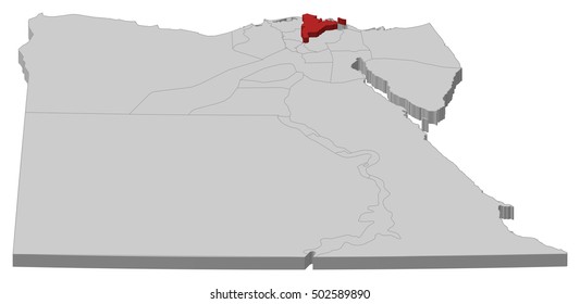 Map - Egypt, Dakahlia - 3D-Illustration