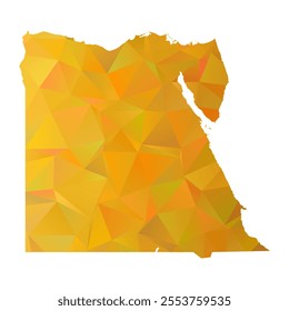 Map of Egypt - Gold Polygonal Design For Your. Vector illustration eps 10.
