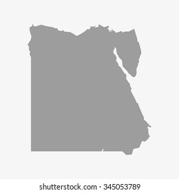 Map of Egypt in gray on a white background