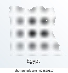 Map of Egypt, halftone abstract background. The black dots on a gray background. Pixel vector illustration