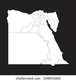 Map of Egypt - High detailed on black background. Abstract design vector illustration eps 10.