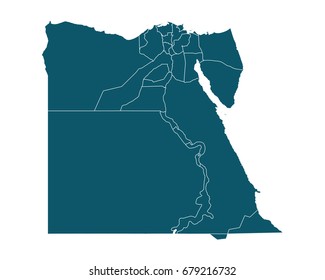 Map of Egypt - High detailed on white background. Abstract design vector illustration eps 10.