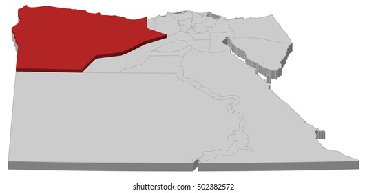 Map - Egypt, Matrouh - 3D-Illustration