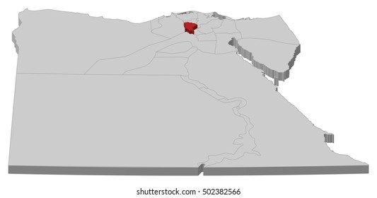 Map - Egypt, Monufia - 3D-Illustration