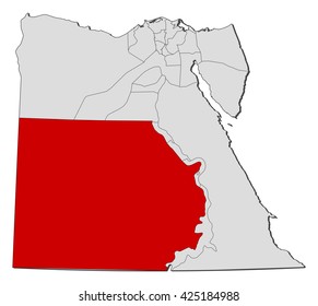 Map - Egypt, New Valley