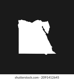 Map of Egypt on Black Background