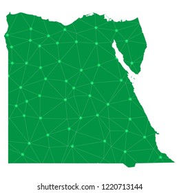 Map of Egypt from Polygonal wire frame low poly mesh,Egypt map Vector Illustration EPS10.