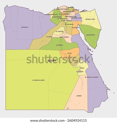 Map of Egypt Provinces and Administrative Divisions