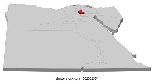 Map - Egypt, Qalyubia - 3D-Illustration