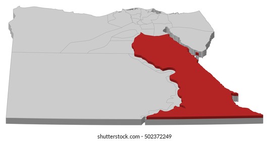 Map - Egypt, Red Sea - 3D-Illustration