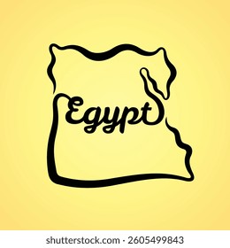 Map of Egypt - shape and name in one line