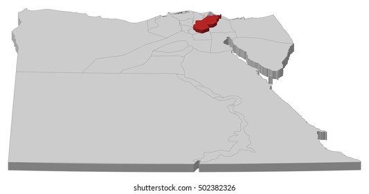 Map - Egypt, Sharqia - 3D-Illustration