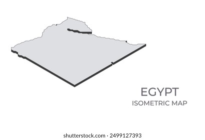 Map of the Egypt in simple isometric form. Illustration of isometric map of the country.