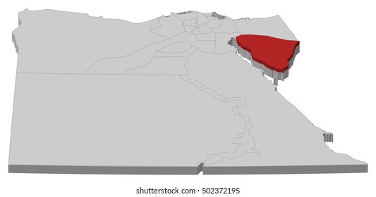 Map - Egypt, South Sinai - 3D-Illustration