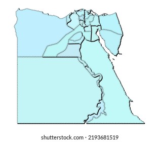 Mapa de Egipto con estados aislados