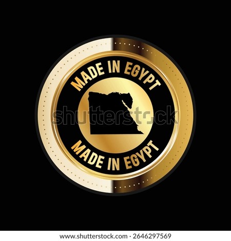 Map of Egypt. Vector illustration. Logo, Icon, and Symbol. Egypt map gold seal. 