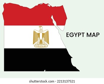 Map of Egypt, Egypt Map vector Illustration,  Map of Egypt With The National Flag.