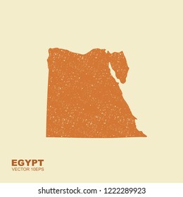 Map of Egypt in vintage style. Flat vector icon