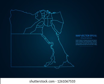 Map of egypt,Abstract mash line and point scales on dark background for your web site design map logo, app, ui,Travel. Vector illustration eps 10.