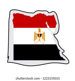 Map of Egyptian with its flag. Vector illustration design