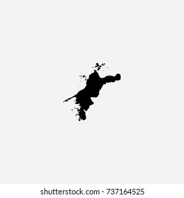 Map of Ehime Prefecture - Japan Vector Illustration