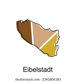 Stadtplan Eibelstadt, wichtige Städte, Weltkarte, Vektorgrafik-Design-Vorlage