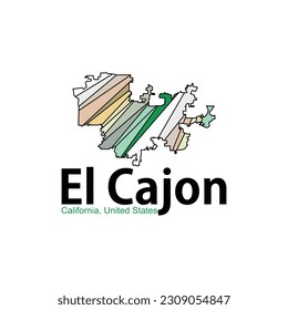 Map Of El Cajon California City Geometric Design
