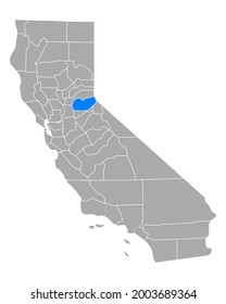 Map of El Dorado in California on white