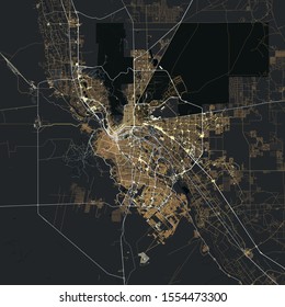 Map El Paso City. Texas. USA