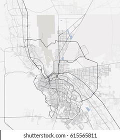 Map El Paso City. Texas Roads