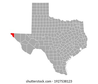 Map of El Paso in Texas on white