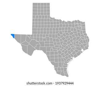 Karte von El Paso in Texas auf weiß