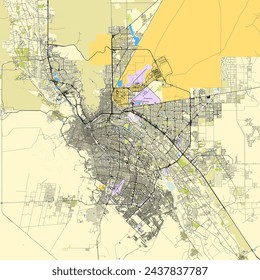 Map of El Paso, Texas, USA