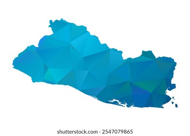 Map of El Salvador - Blue Polygonal Design For Your. Vector illustration eps 10.