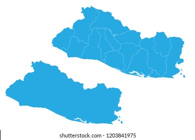 Map - El Salvador Couple Set , Map of El Salvador,Vector illustration eps 10.