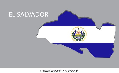 Map Of El Salvador With Flag