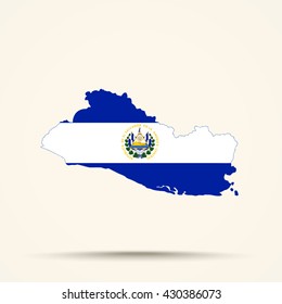 Map of El Salvador in El Salvador flag colors


