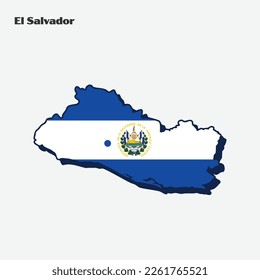 Map of El Salvador with flag. Vector illustration. Eps 10