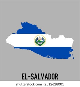 mapa de El Salvador com bandeira, ilustração vetorial